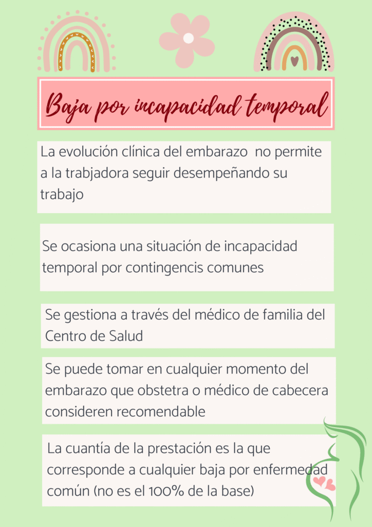 Baja embarazo incapacidad temporal